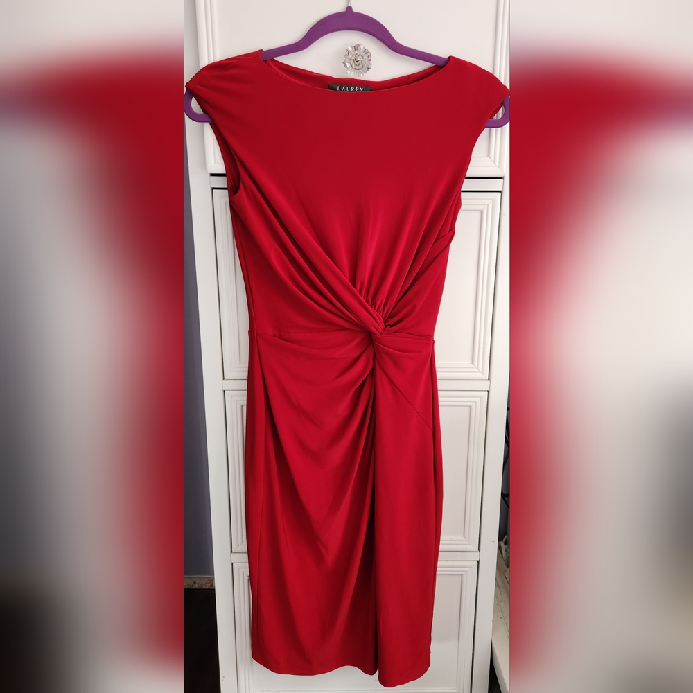 Lauren Ralph Lauren Red Sheath Dress Size 2